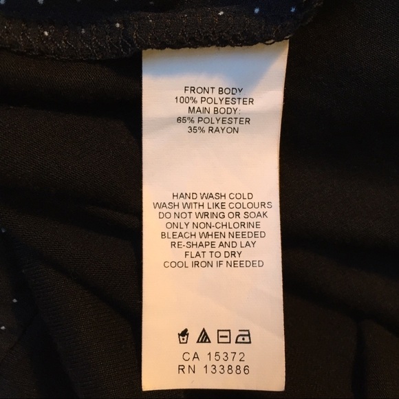 Joe Fresh Shirt Womens Small Long Sleeve Tee Black Polkadot Front Panel Cuffed - Picture 6 of 6